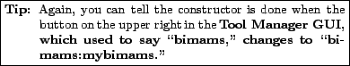 \fbox{\parbox{0.7\textwidth}{
\small\begin{description}\vspace{-1.5\topsep}\item...
...,'' changes to \lq\lq {\bf bimams:mybimams}.''\vspace{-1.5\topsep}\end{description}}}