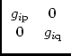 $\displaystyle \begin{array}{cc}g_{i\rm p} & 0\\  0 & g_{i\rm q} \end{array}$