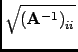 $\displaystyle \sqrt{{\left(\mathbf{A}^{-1}\right)}_{ii}}$