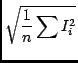 $\displaystyle \sqrt{{1 \over n} \sum{I_i^2}}$