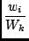 $\displaystyle {w_i\over{W_k}}$